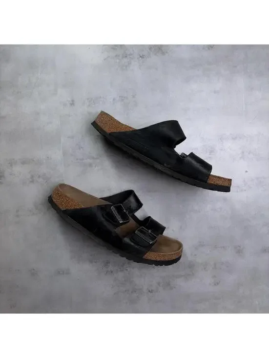 Y2K Black Birkenstock Arizona Leather Sandals - Picture 2 of 8